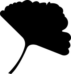 Gingko Leaf Silhouette icon, Plant Leaf Icon Graphic Design vector template elements design, Gingko Flat Design Naturopathy Icons, Herbal Treatments Spa, isolated on transparent background,