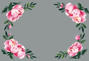 pink rose frame