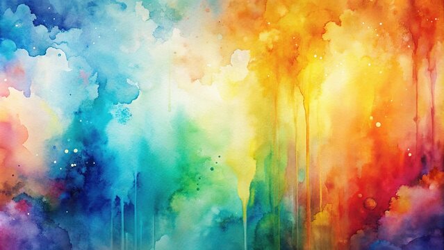 Vertical abstract watercolor background in warm and cool colors with copy space