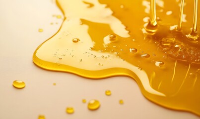 honey dripping on a light beige background