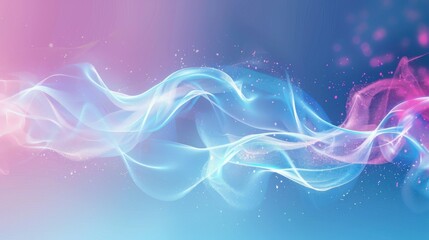Obraz premium Abstract background with blue and pink waves. 3d rendering, 3d illustration.