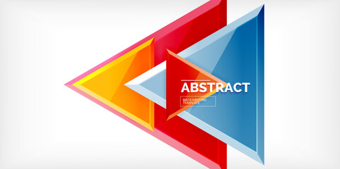 Abstract background - colorful triangles with 3d effect. Vector Illustration For Wallpaper, Banner, Background, Card, Book Illustration, landing page