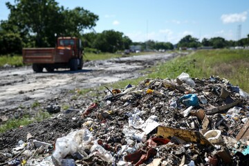 Waste landfill illustration created with Generative AI