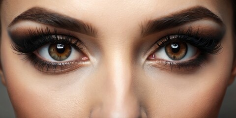 Obraz premium Their almond-shaped eyes sparkle with long, curved lashes and defined lids, framing their gaze with a warm, inviting