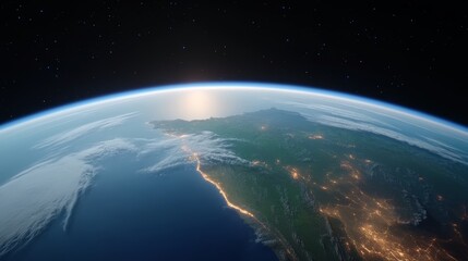 Fototapeta premium Earth With Beautiful View from A High Angle