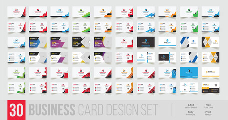 Set of creative and modern business card template design, vector business card sets, bundle of business card and vector visiting card set template design