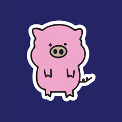 Animal icons lamb cute pig piggy sticker cartoon character high quality vector for prints children cute adorable
