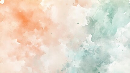 Soft watercolor texture in gentle orange and green hues, perfect for backgrounds or artistic projects.