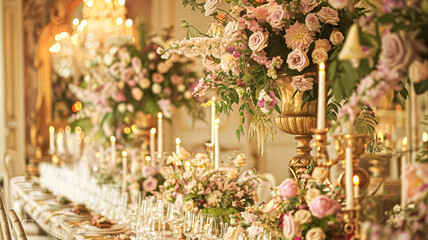 Grand wedding decoration in the country manor, floral decor and event celebration, flowers, wedding aisle and tablescape in the garden, English countryside style idea