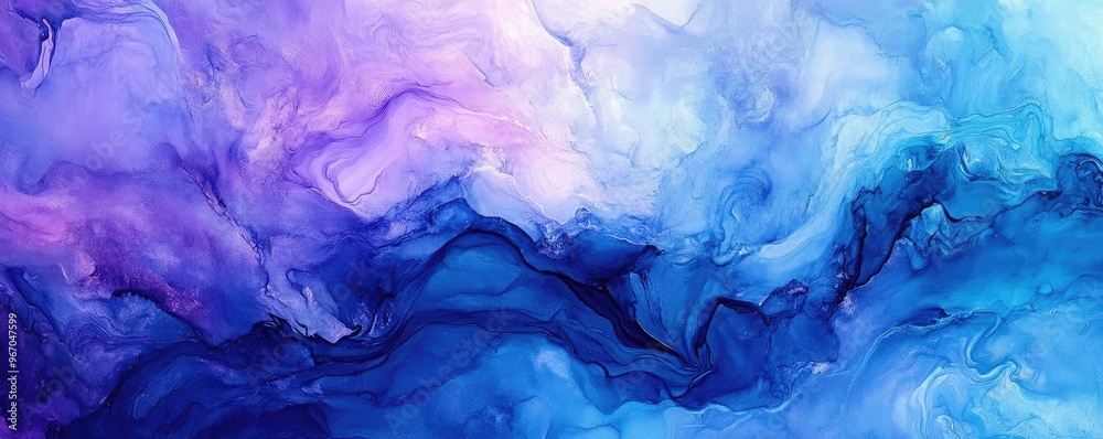 Poster a mesmerizing abstract pattern featuring vibrant hues of purple and blue, ideal for backgrounds and 
