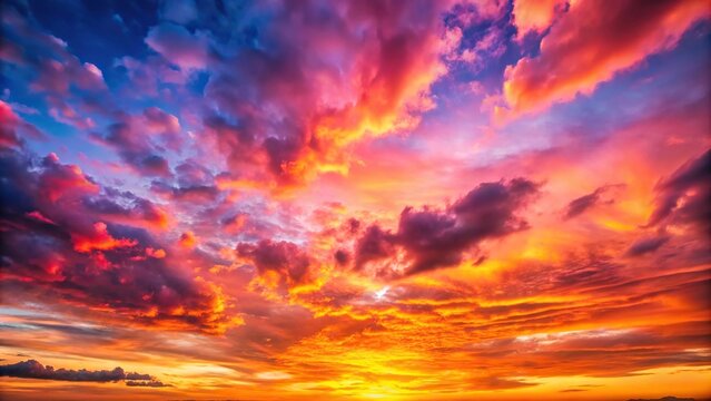 Vivid sunset sky with colorful clouds