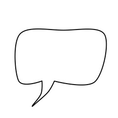 Doodle chat bubble square abstract frame transparent on transparent background that can be use for background, ppt, social media, sticker, scrapbook and e.t.c with black color	