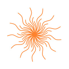 Doodle very simple line illustration mandala decoration that can be used for sticker, scrapbook, icon, decorative, e.t.c with aesthetic orange color