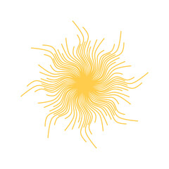 Doodle very simple line illustration mandala decoration that can be used for sticker, scrapbook, icon, decorative, e.t.c with aesthetic yellow color