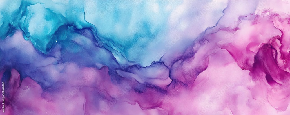 Poster a vibrant abstract artwork showcasing a blend of blue and pink hues, creating a soothing and dynamic