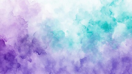 A beautiful watercolor background showcasing soft purple and teal hues, ideal for creative projects and design aesthetics.