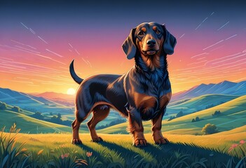 A Dog with Colour Background