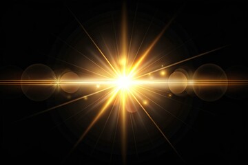 Warm white light glare on black background