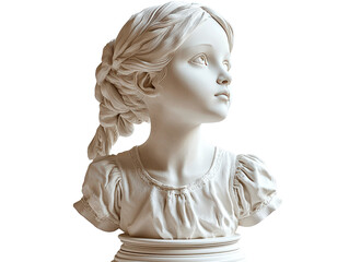 Obraz premium Beautifully Crafted Sculptural Bust of a Young Girl Reflecting Innocence and Grace