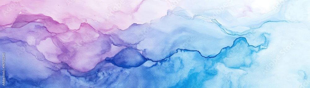 Poster a serene abstract background featuring flowing ink patterns in soft pastel hues of pink and blue, pe