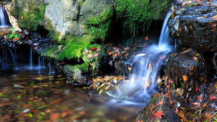 waterfall and rocks