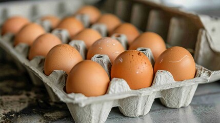 Cage-Free Eggs: A dozen eggs from chickens raised without cages, known for their rich golden yolks and high protein content. Great for all cooking methods.
