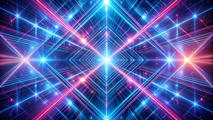 Fototapeta premium Abstract futuristic background with neon lights and geometric patterns, vibrant and dynamic design 