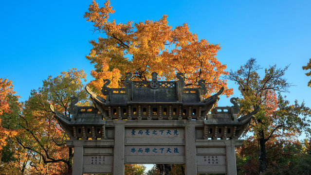 chinese gardenin the autumn