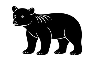 Bear Cub silhouette vector illustration