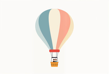 Vector of a hot air balloon in pastel colors.
