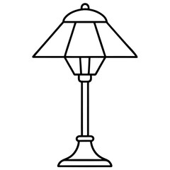 lamp outline coloring book page line art illustration digital drawing