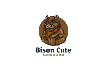 Bison illustration vector Design template