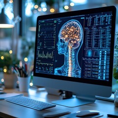 Computer screen displaying digital medical records 