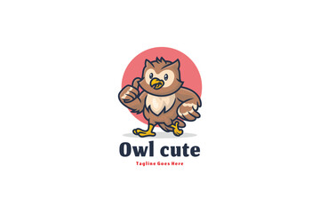 Owl logo illustration vector Design template