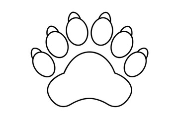 Bear paw silhouette vector illustration