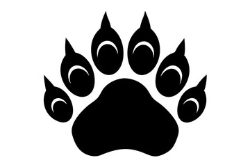 Bear paw silhouette vector illustration