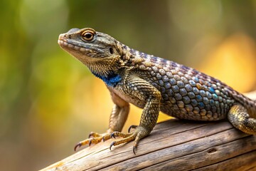 Fototapeta premium Western Fence Lizard perched on a tree branch