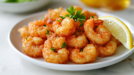Fried shrimps with a golden crust