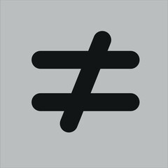 Fototapeta premium Not equal sign symbol in mathematics. Math symbols. Scientific resources for teachers and students. Doodle handwriting concept.