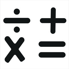 Obraz premium Calculator symbol collection. Mathematic symbol set. Math sign icons. Vector isolated illustration.