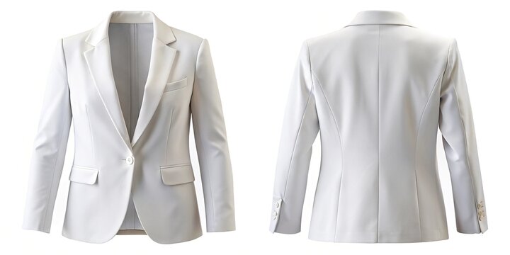 White blazer mockup on white background