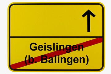 Illustration eines Ortsausgangsschildes von Geislingen bei Balingen in Baden-Württemberg