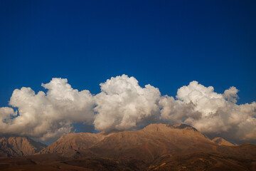 Aladaglar National Park. Cloudy mountain landscape. Transmountain trips. Trekking Aladaghlar. Turkey..