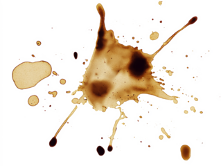 Coffee splatter spray, png stock photo file cut out and isolated on a transparent background
