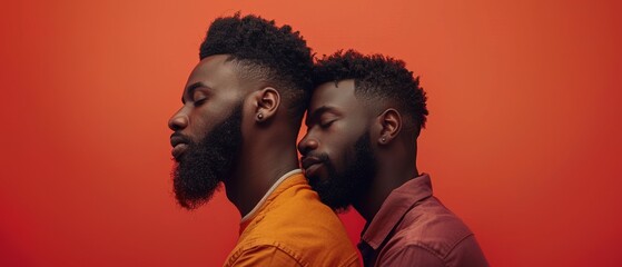 Obraz premium African american gay couple celebrating Valentine day 