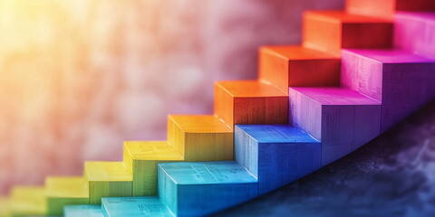 Oppurtunity rising. Increasing and going up. Cover image for business reports, white paper,statistics data. Business graphics, Colorful Abstract background with diversity and creativity. 