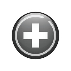 Plus sign icon isolated on white background. Medical symbol of emergency. Vector