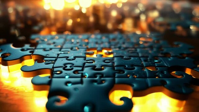 Puzzle with digital circuit board pattern is missing a piece, symbolizing challenges and opportunities in technology, finance, and problem solving