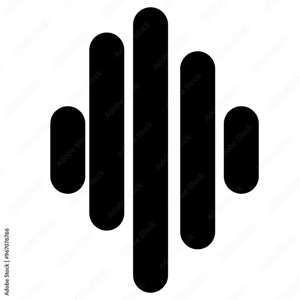 Sticker beat equalizer user glyph icon