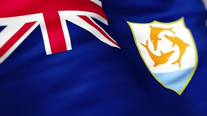 Anguilla Flag waving 4k independence day